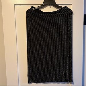 H&M Black Ribbed Pencil Skirt